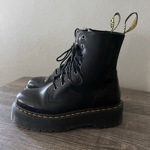 women’s black platform doc martens
